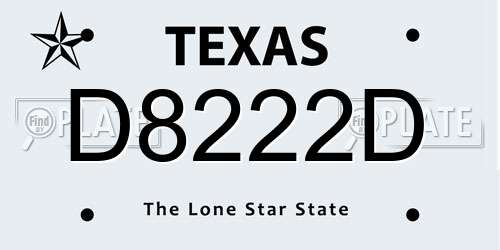 D8222D Texas License Plate