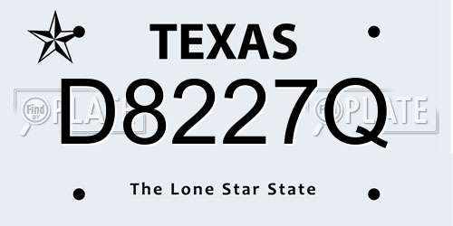 D8227Q Texas License Plate