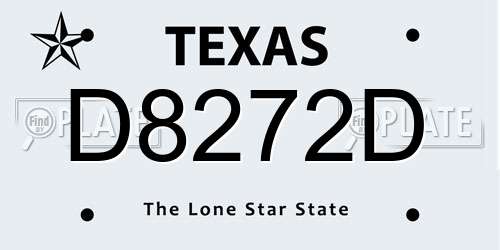 D8272D Texas License Plate