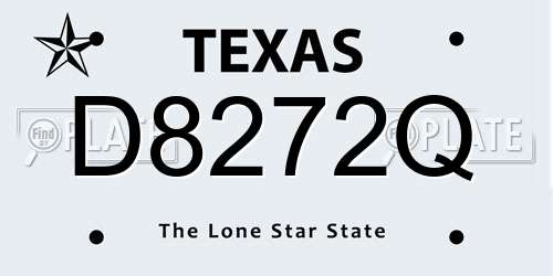 D8272Q Texas License Plate