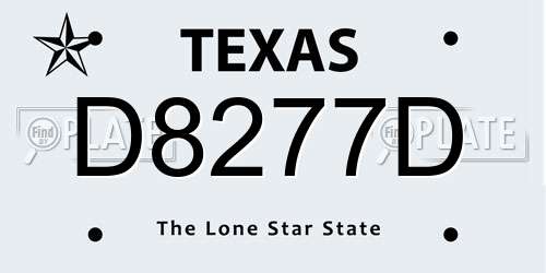D8277D Texas License Plate