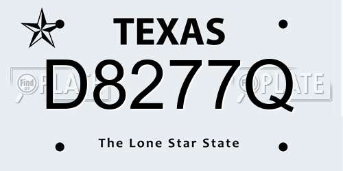 D8277Q Texas License Plate