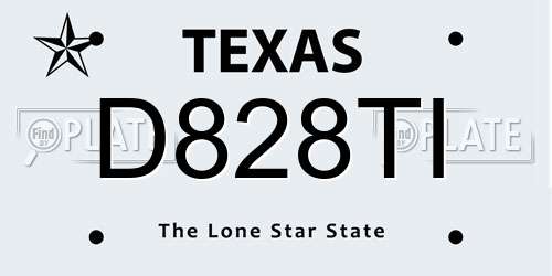 D828TI Texas License Plate