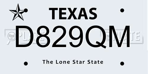 D829QM Texas License Plate
