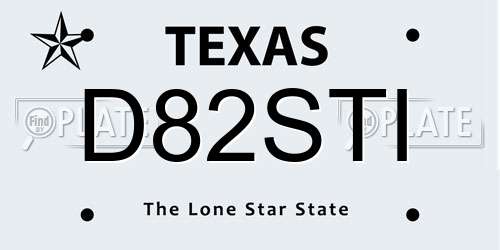 D82STI Texas License Plate