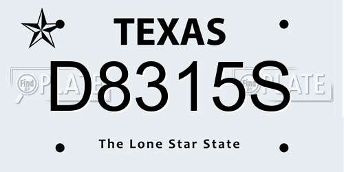 D8315S Texas License Plate