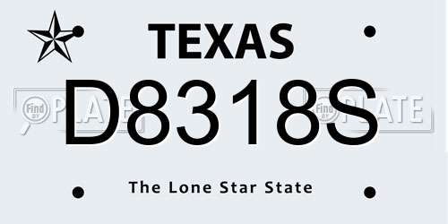D8318S Texas License Plate