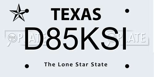 D85KSI Texas License Plate
