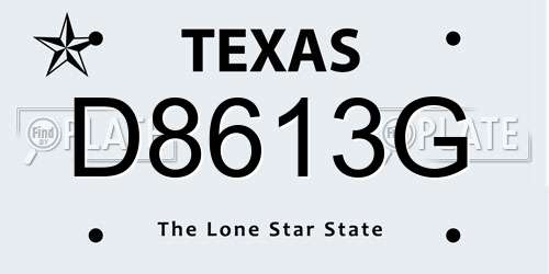 D8613G Texas License Plate