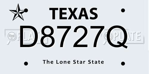 D8727Q Texas License Plate