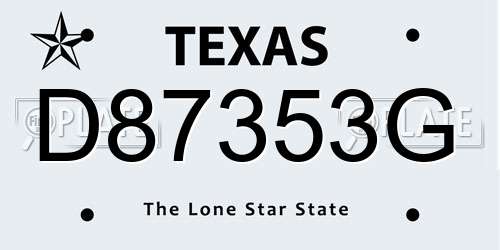 D87353G Texas License Plate