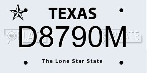 D8790M Texas License Plate