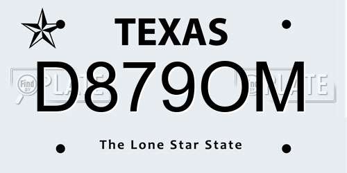 D879OM Texas License Plate