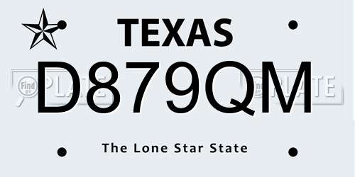 D879QM Texas License Plate