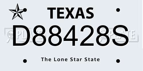 D88428S Texas License Plate