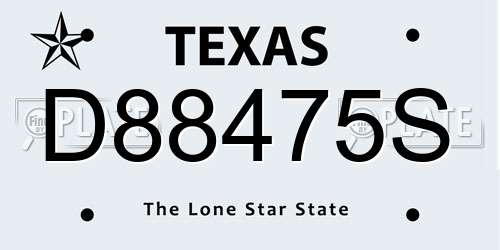 D88475S Texas License Plate