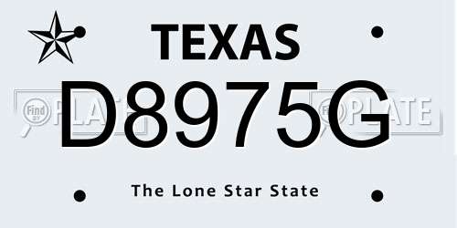D8975G Texas License Plate