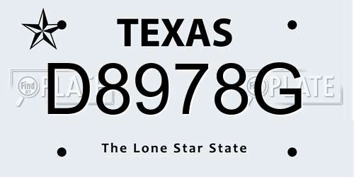 D8978G Texas License Plate