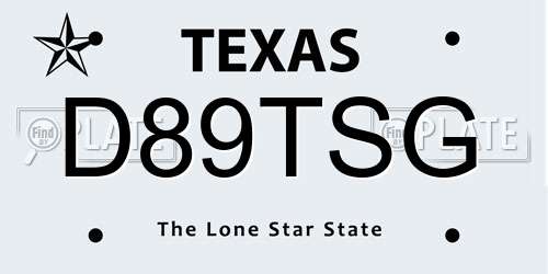 D89TSG Texas License Plate