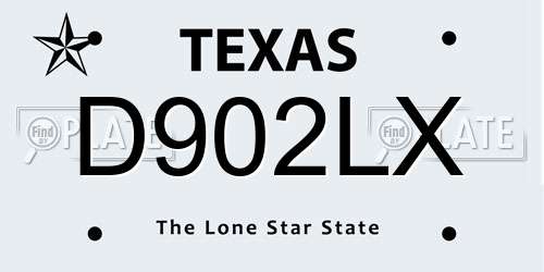 D902LX Texas License Plate