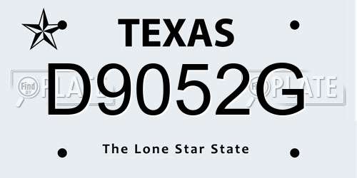 D9052G Texas License Plate