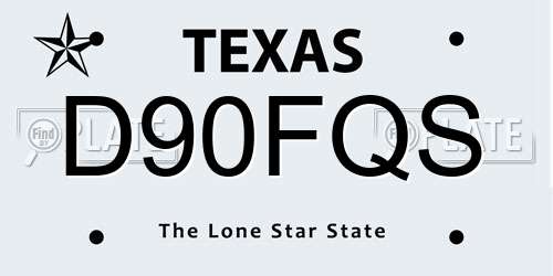 D90FQS Texas License Plate