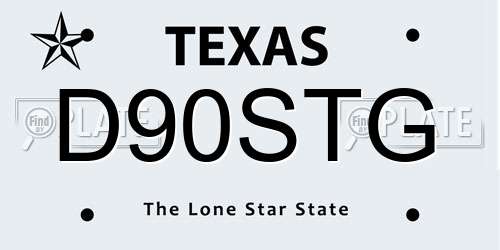D90STG Texas License Plate