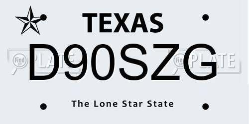 D90SZG Texas License Plate