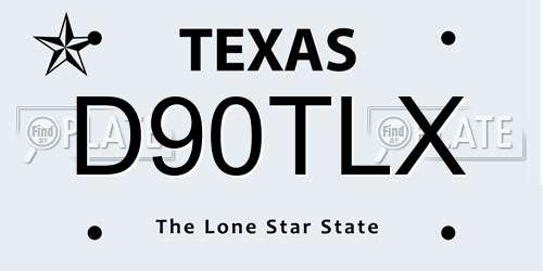 D90TLX Texas License Plate