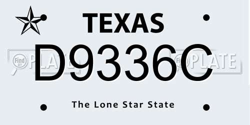 D9336C Texas License Plate
