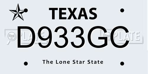 D933GC Texas License Plate