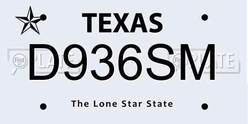 D936SM Texas License Plate
