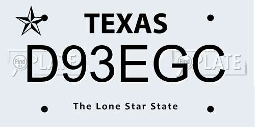 D93EGC Texas License Plate