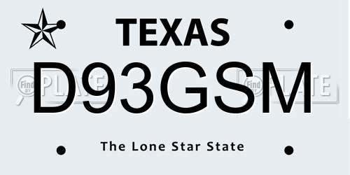 D93GSM Texas License Plate