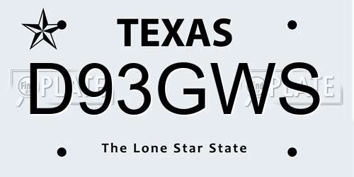 D93GWS Texas License Plate