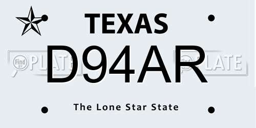 D94AR Texas License Plate
