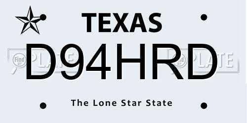 D94HRD Texas License Plate