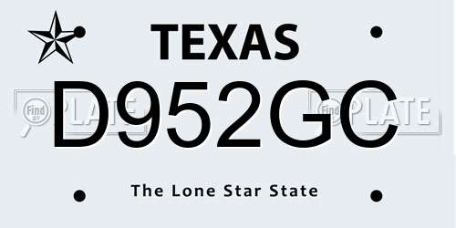 D952GC Texas License Plate