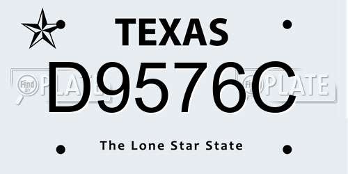 D9576C Texas License Plate