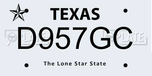 D957GC Texas License Plate