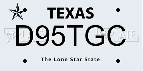 D95TGC Texas License Plate
