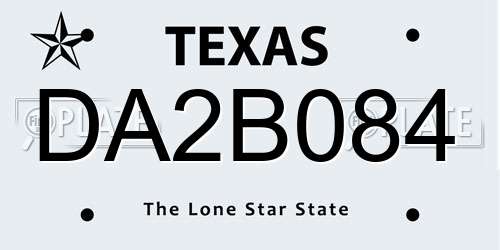 DA2B084 Texas License Plate