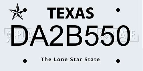 DA2B550 Texas License Plate
