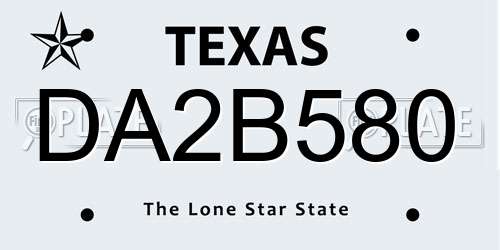 DA2B580 Texas License Plate