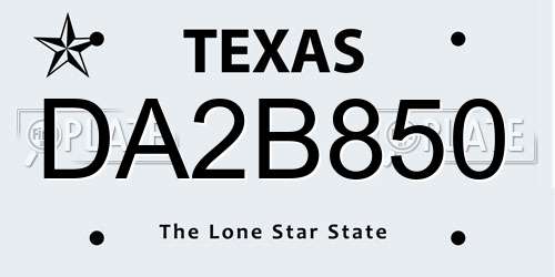 DA2B850 Texas License Plate