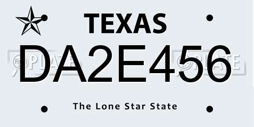 DA2E456 Texas License Plate