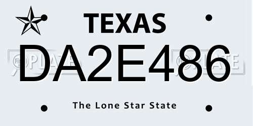 DA2E486 Texas License Plate