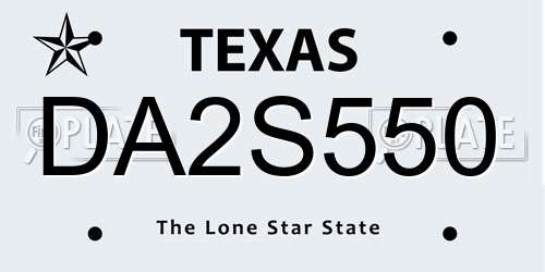 DA2S550 Texas License Plate