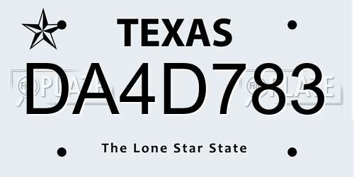 DA4D783 Texas License Plate
