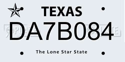 DA7B084 Texas License Plate